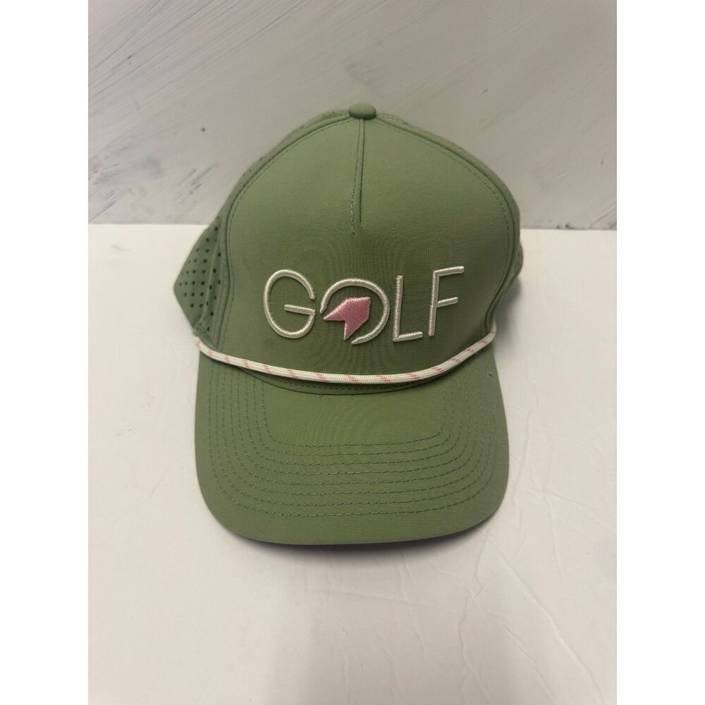 Puma Golf Sage Green GOLF Logo Women Hat Floral Brim Snapback Cap